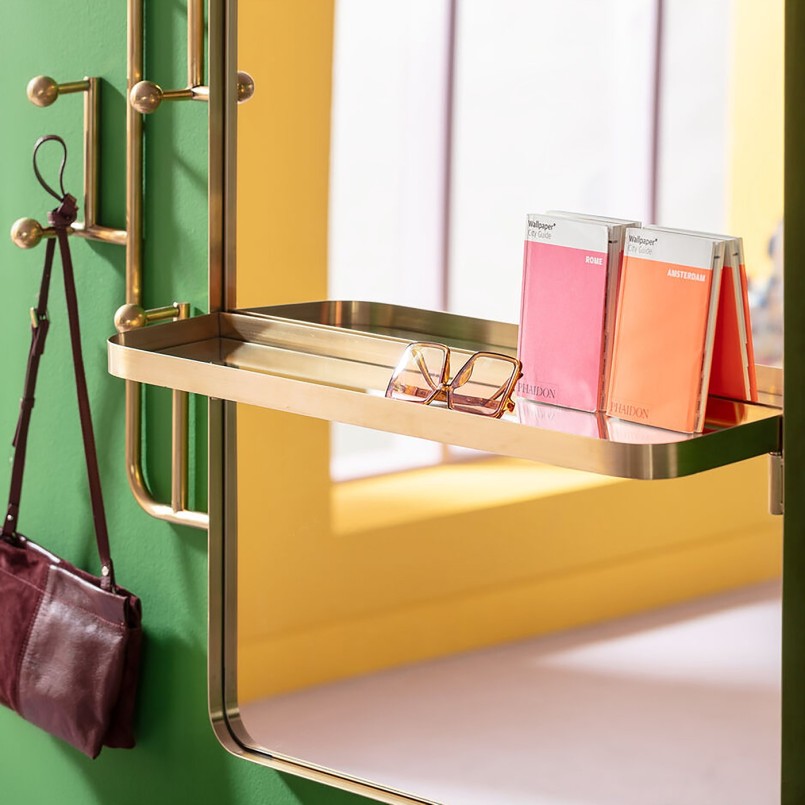 Coat rack with golden mirror - Tristan - Kare Design