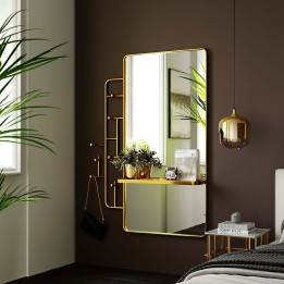 Porte-manteau avec miroir doré - Tristan - Kare Design