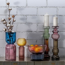 Bougeoir en verre violet et gris - Marvelous Duo - Kare Design
