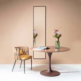 Miroir rectangulaire noir en alu 180x30cm - Montage mural - Modèle Bella