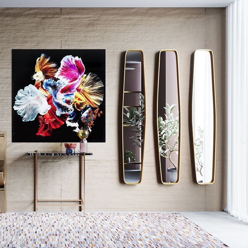 Miroir fin en laiton - Clip - Kare Design