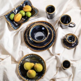 Tasses à café et coupelles en grès bleu - Lio - Kare Design
