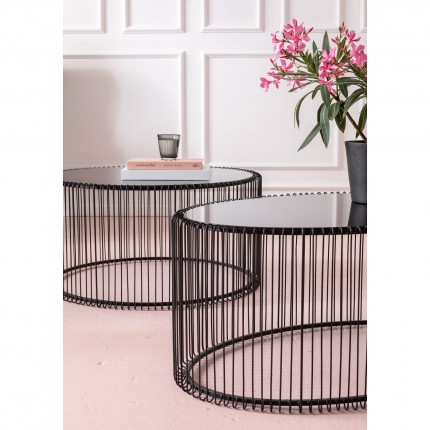 Table basse ovale Wire 60x90cm noire Kare Design