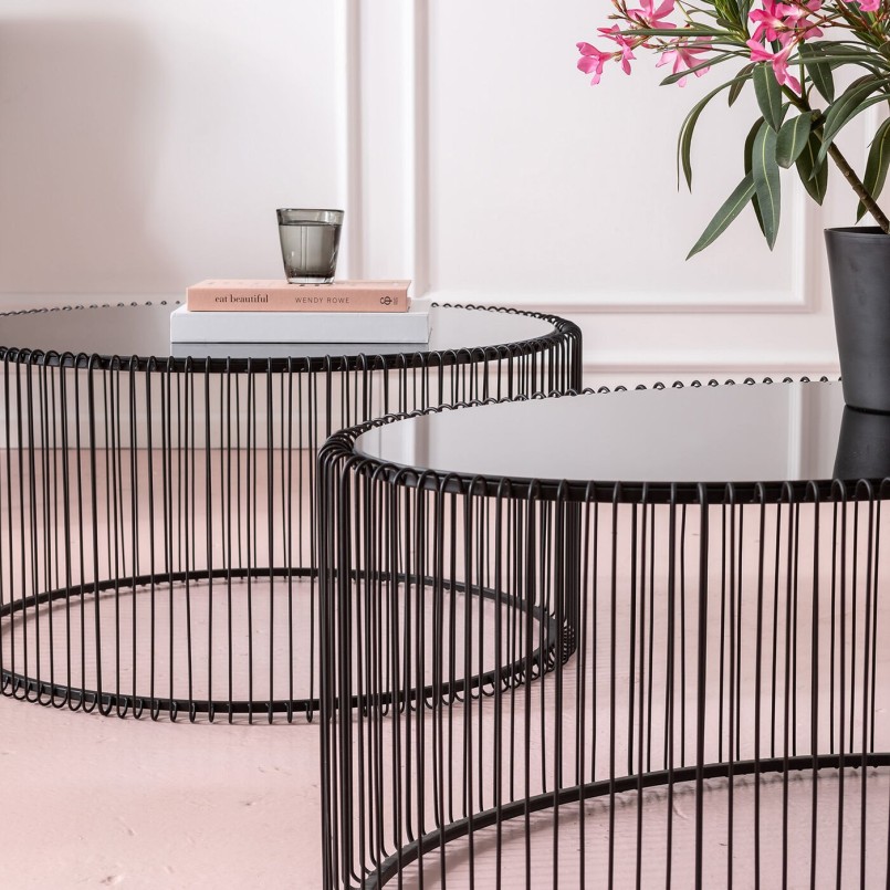 Modern black coffee table - Wire - Kare Design