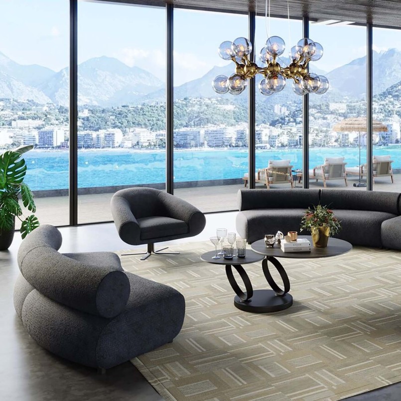 Canapé en velours bleu foncé - Ciao - Kare Design
