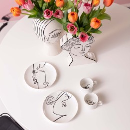 Black and white face mugs - Viso - Kare Design