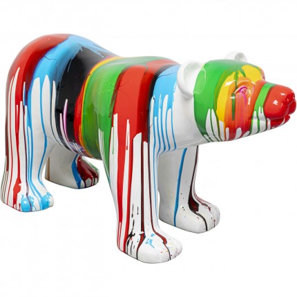 Déco ours polaire coulées de peinture XL Kare Design
