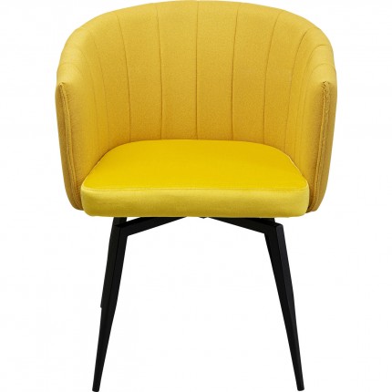 Chaise avec accoudoirs pivotante Merida jaune Kare Design