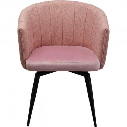Chaise avec accoudoirs pivotante Merida rose Kare Design