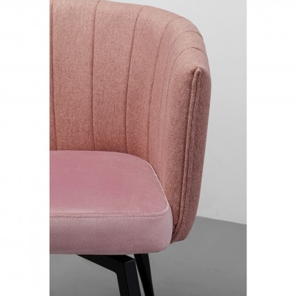 Chaise avec accoudoirs pivotante Merida rose Kare Design