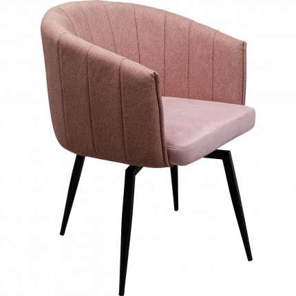 Chaise avec accoudoirs pivotante Merida rose Kare Design