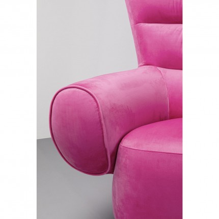 Fauteuil Sweep velours rose Kare Design