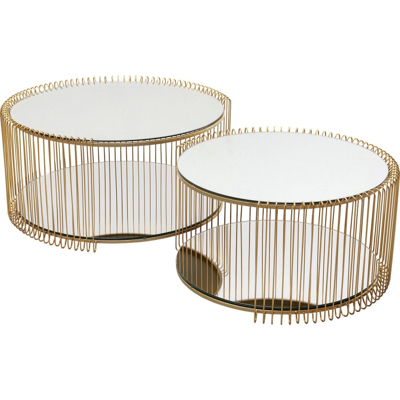Table basse Wire Double laiton (2/Set)