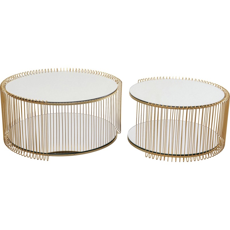 Table basse Wire Double laiton (2/Set)
