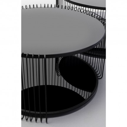 Tables basses Wire Double noires set de 2 Kare Design