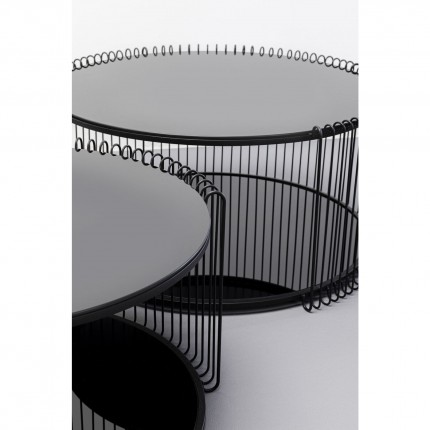 Tables basses Wire Double noires set de 2 Kare Design