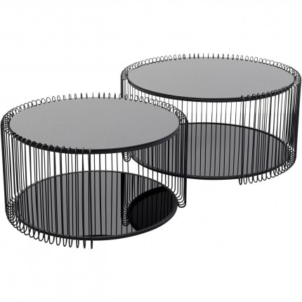 Coffee Table Wire Double black (2/Set) Kare Design Coffee Table Wire Double black (2/Set) Kare Design