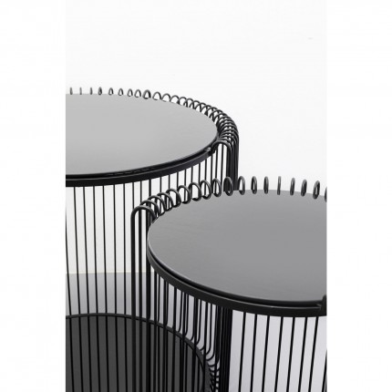 Tables d'appoint Wire Double noires set de 2 Kare Design