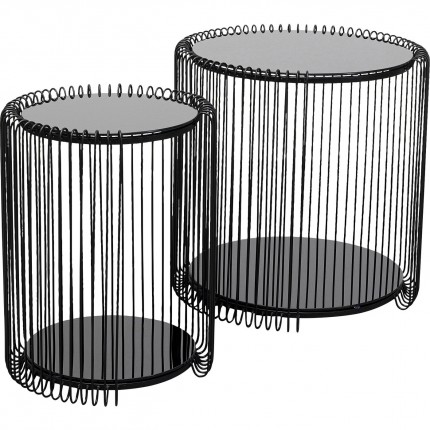 Tables d'appoint Wire Double noires set de 2 Kare Design