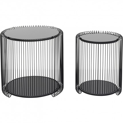 Tables d'appoint Wire Double noires set de 2 Kare Design