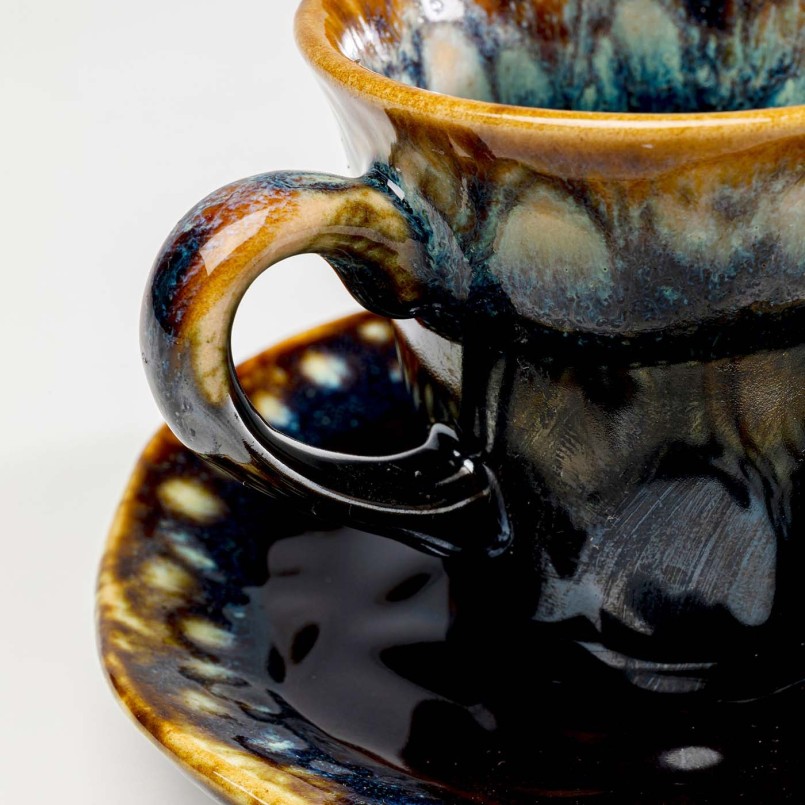 Blue stoneware coffee cups and bowls - Lio - Kare Design
