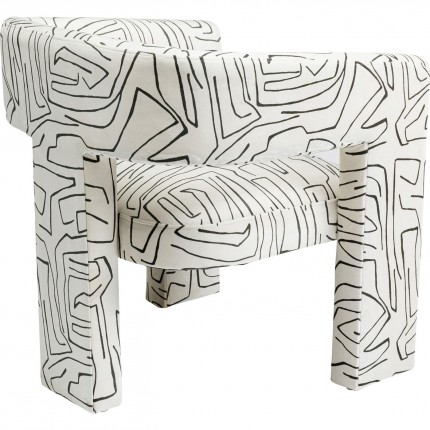 Fauteuil Tripod noir et blanc Kare Design