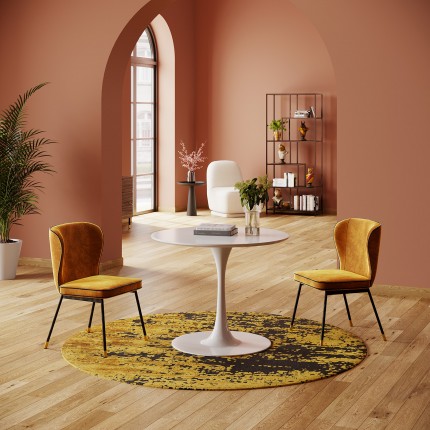 Carpet Silja ochre and black Ø200cm Kare Design Carpet Silja ochre and black Ø200cm Kare Design