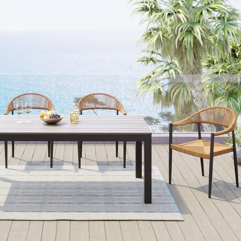Chaise de jardin avec accoudoirs marron - Palma - Kare Design