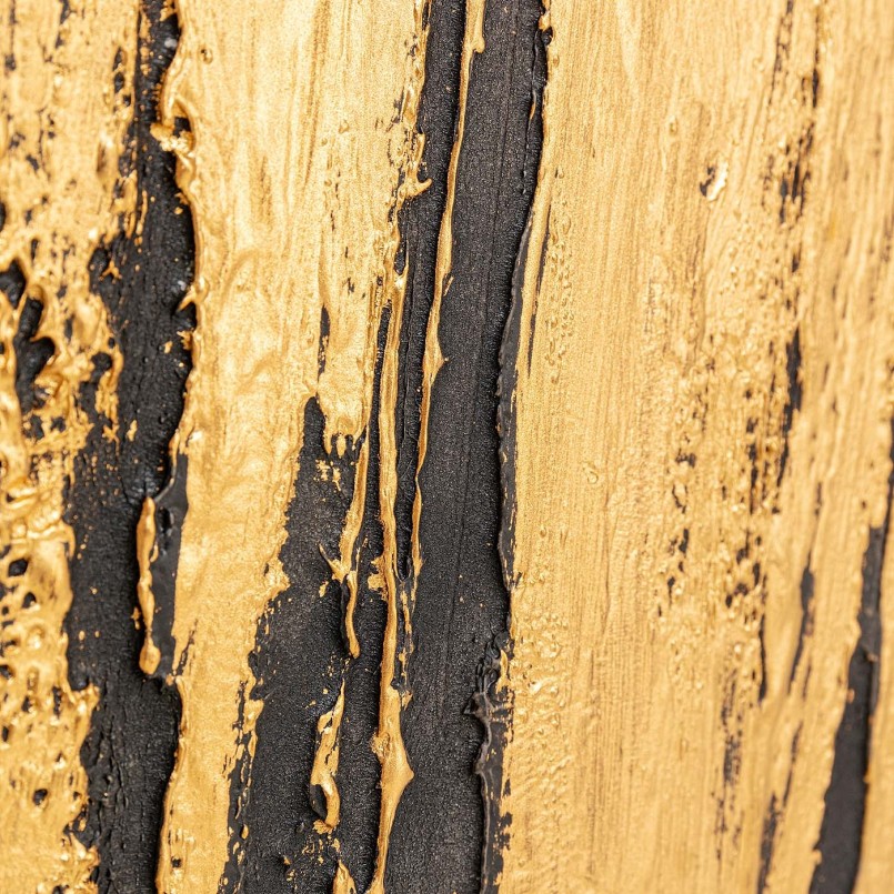 Black and gold abstract oil painting - Kare Design