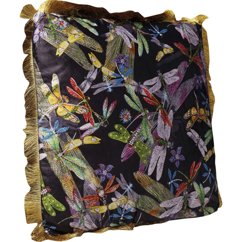 Coussin libellules noir - Tropical Garden - Kare Design