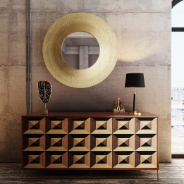 Buffet 3 portes en illusion d'optique - Silencio - Kare Design