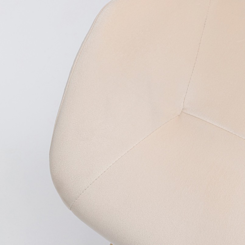 Chaise rétro crème velours crème pieds dorés - Viva - Kare Design