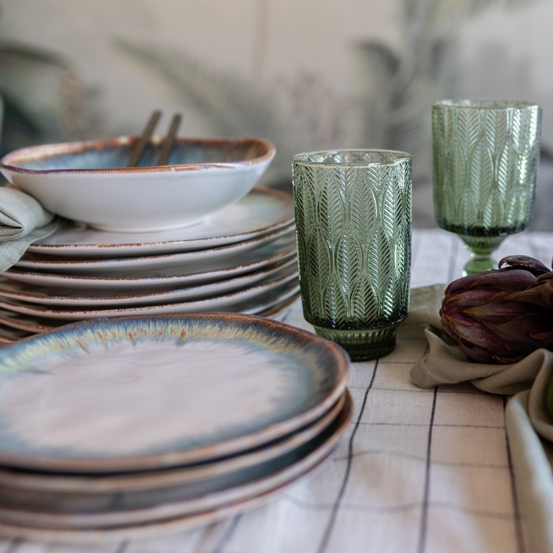 Green glass water glasses - Fogli - Kare Design