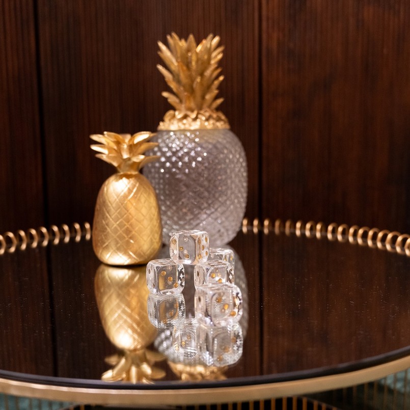 Boîte ananas transparente et dorée - Kare Design
