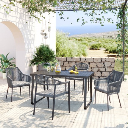 Chaise de jardin avec accoudoirs Palma grise Kare Design