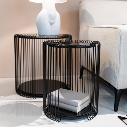 Tables d'appoint Wire Double noires set de 2 Kare Design