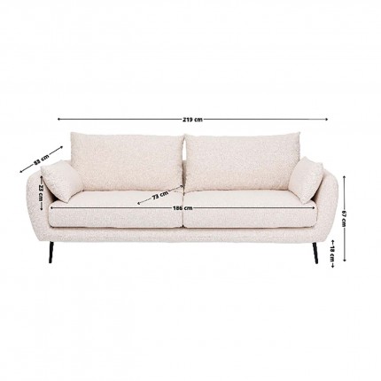 Sofa Amalfi 2-Seater Cream Kare Design