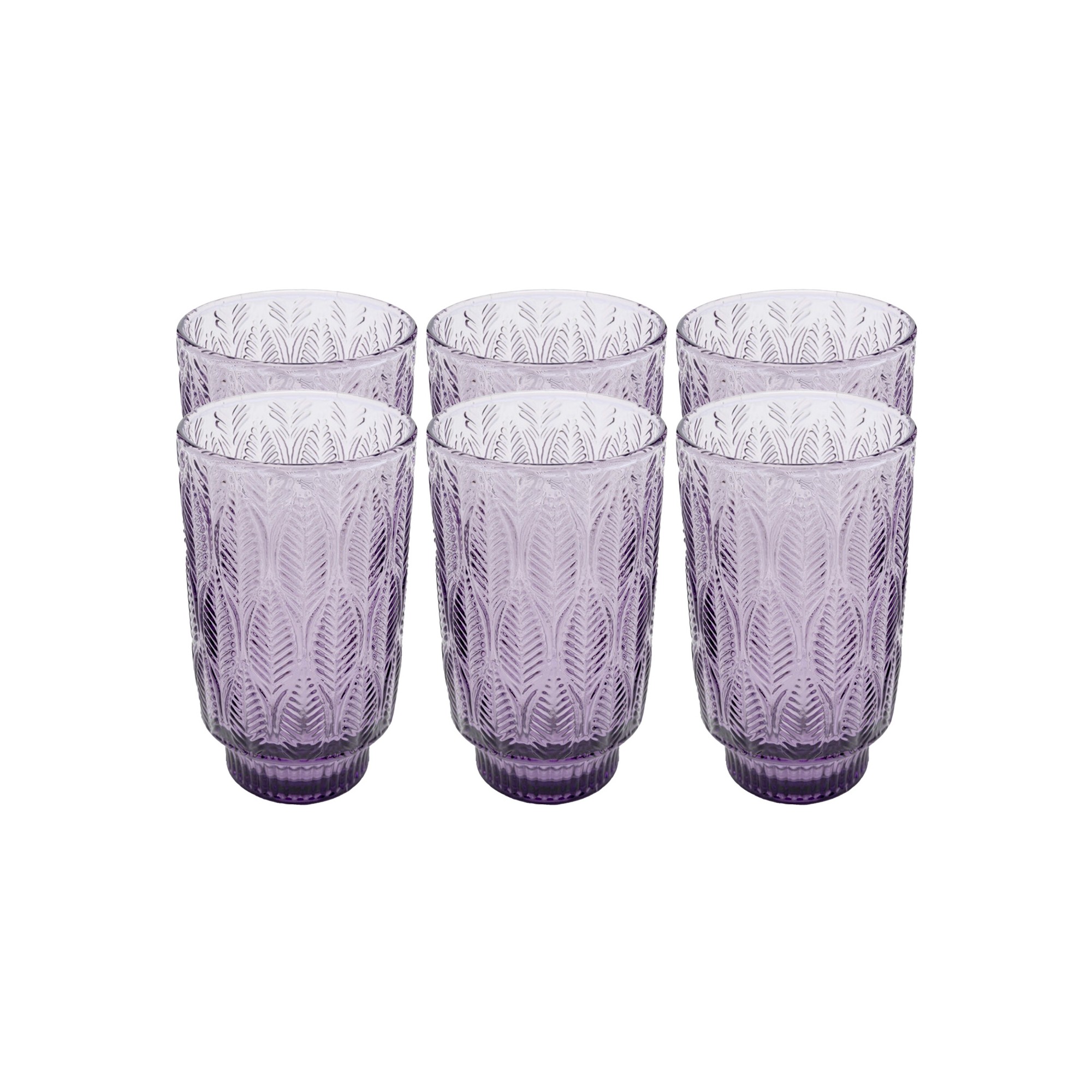 Verres à eau Fogli violets set de 6 Kare Design