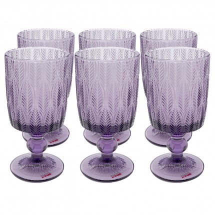 Verres à vin Fogli violets set de 6 Kare Design