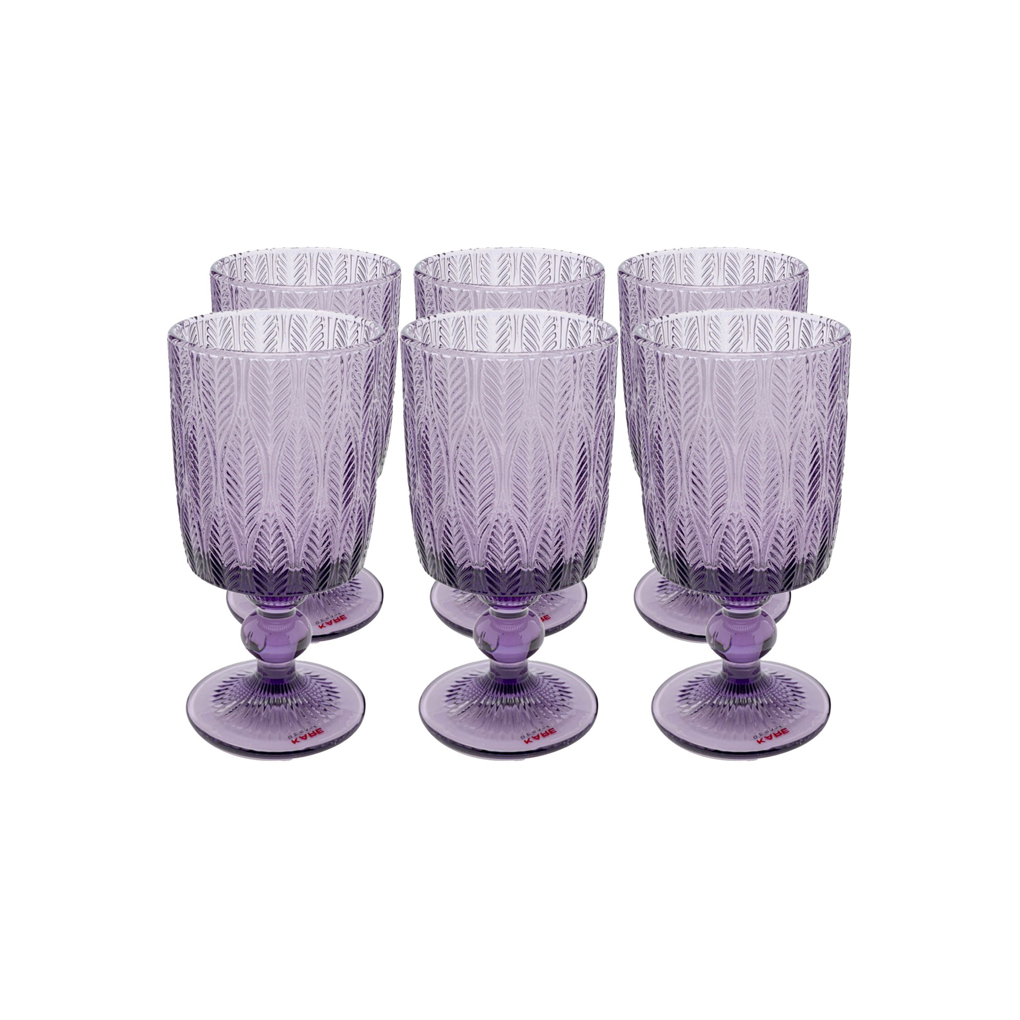 Verres à vin Fogli violets set de 6 Kare Design