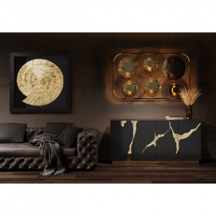 Sideboard Cracked black and gold Kare Design