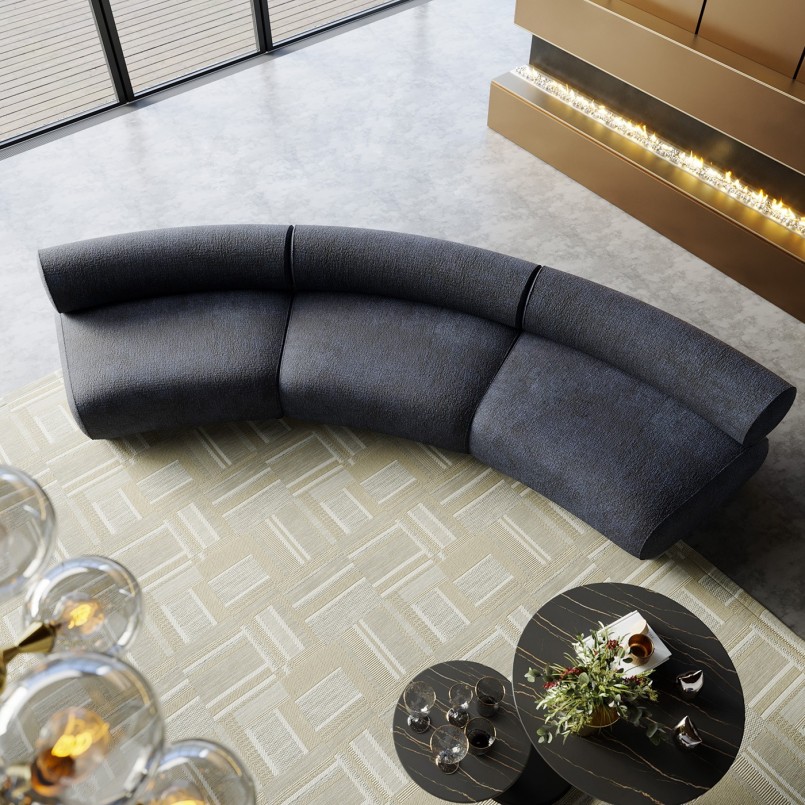 Canapé en velours bleu foncé - Ciao - Kare Design