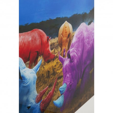 Tableau en verre Rhino Colore 120x80cm Tableau en verre Rhino Colore 120x80cm