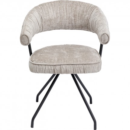 Chaise avec accoudoirs pivotante Arabella grise Kare Design