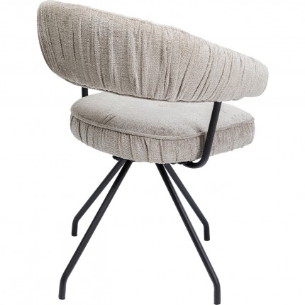 Chaise avec accoudoirs pivotante Arabella grise Kare Design