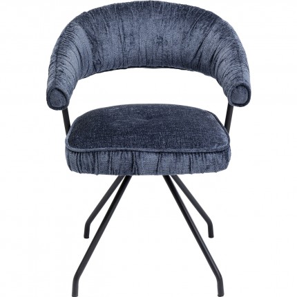 Chaise avec accoudoirs pivotante Arabella bleue Kare Design