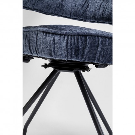 Chaise avec accoudoirs pivotante Arabella bleue Kare Design