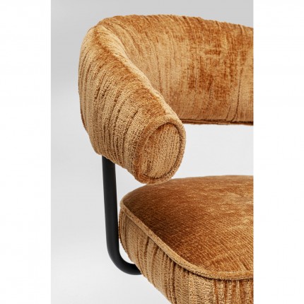 Chaise avec accoudoirs pivotante Arabella orange Kare Design