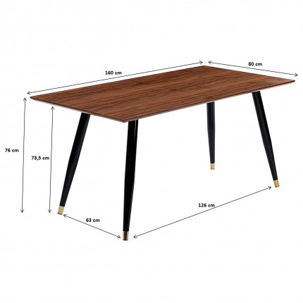 Table Duran Square 160x80cm Kare Design