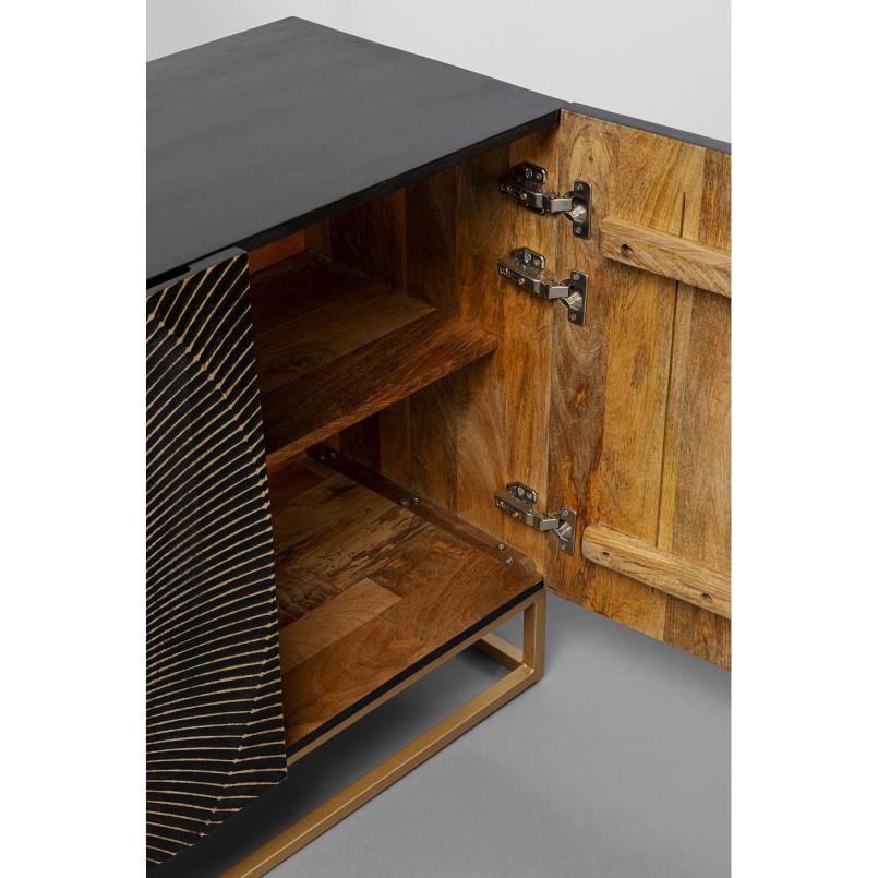 Carved black wood sideboard - Madeira - Kare Design